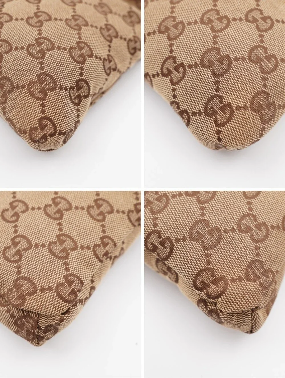 CI43 ❤️ GUCCI GG Monogram Double Pocket Belt Bag